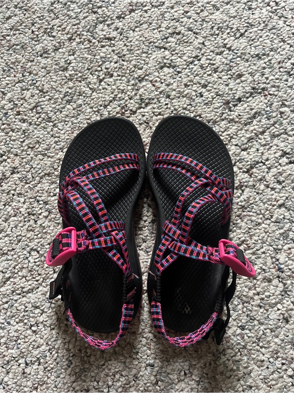 Pink Stripped Chacos